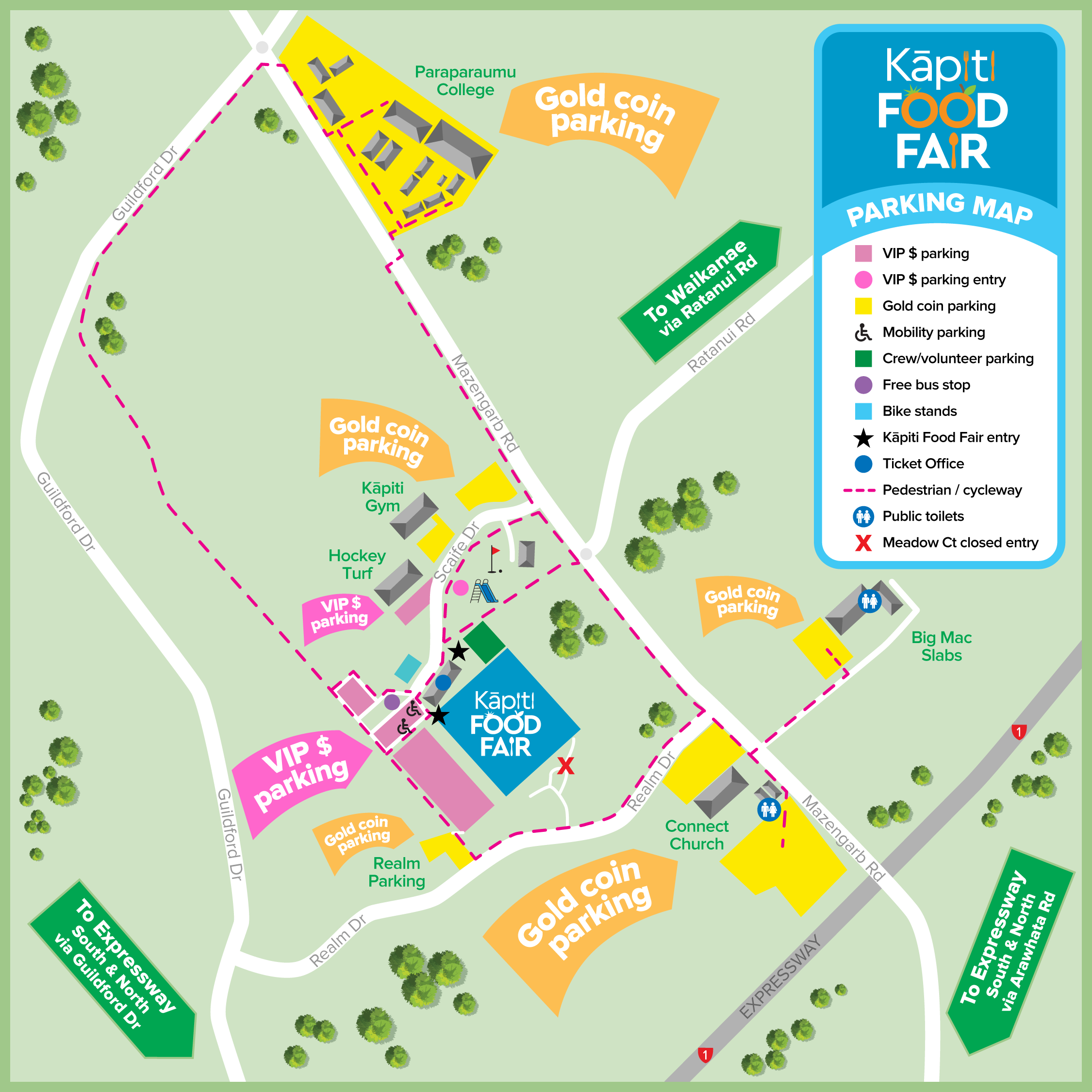Kāpiti Food Fair Parking Map KFF Parking Map